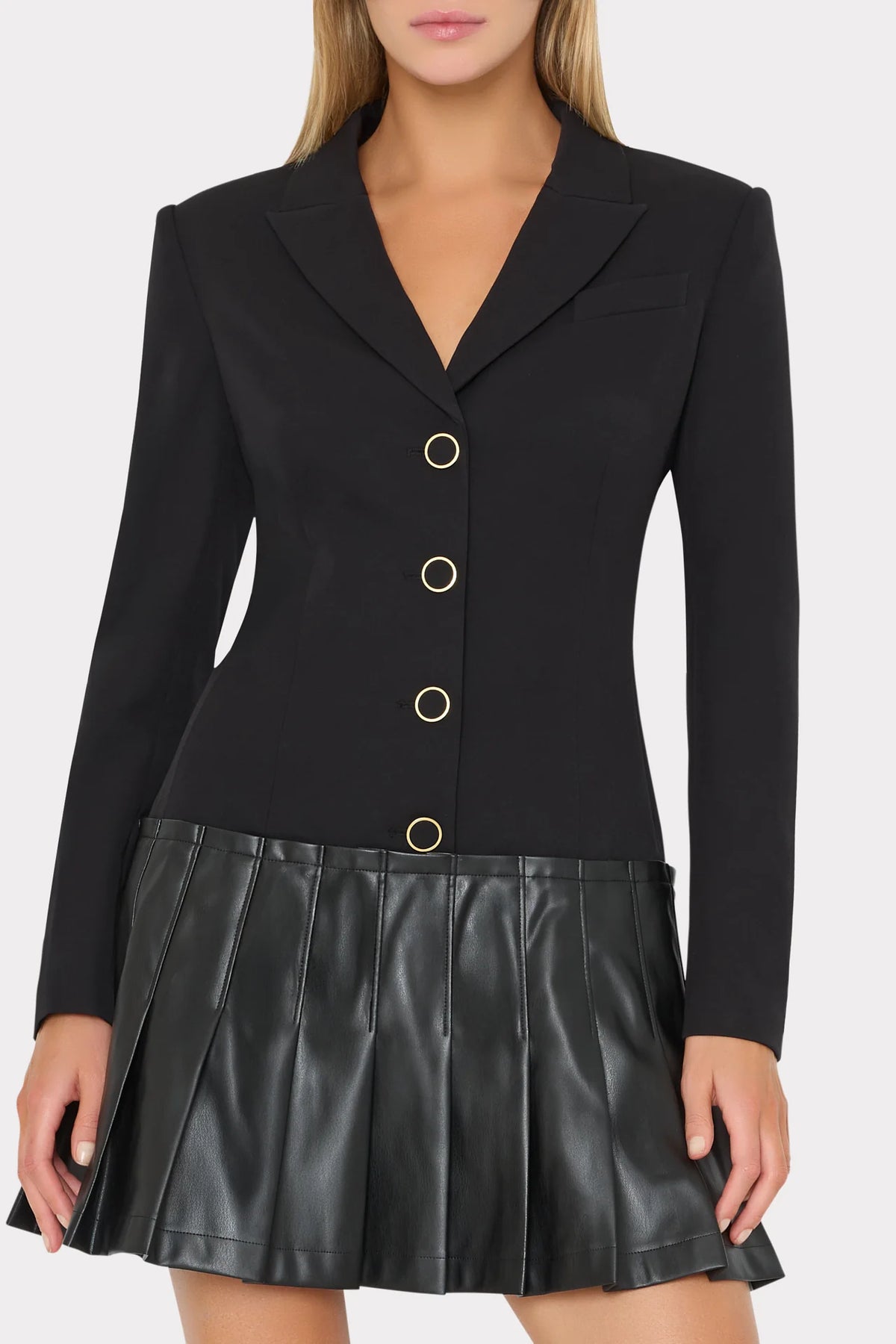 Porter Cady Pleated Blazer Dress
