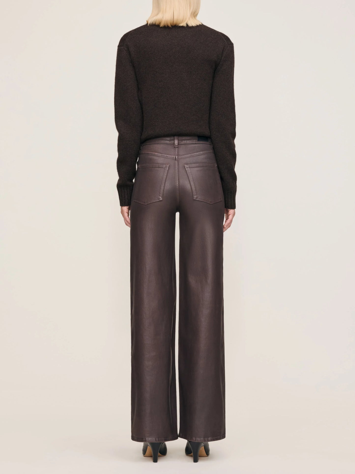 Hepburn Wide Leg High Rise 32" Jeans - Walnut Coated