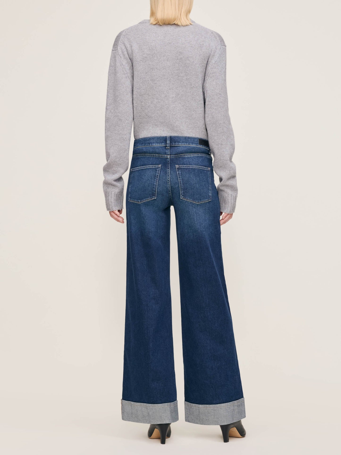Hepburn Wide Leg Mid Rise 32" in Boardwalk Cuffed