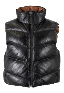Ellen OS Leather Vest - Reversible