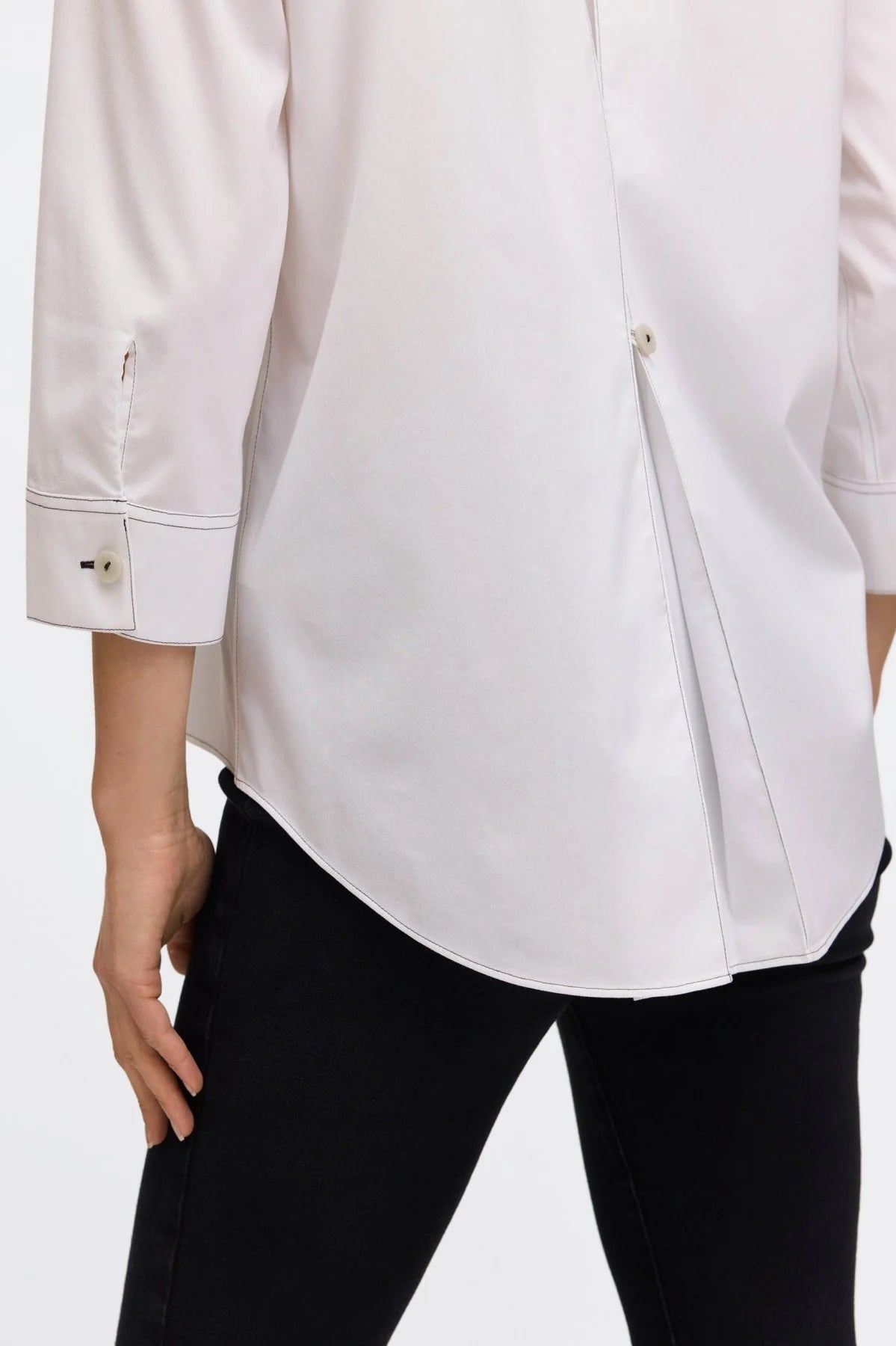 Kelly No Iron Stretch Contrast Stitch 3/4 Sleeve Shirt