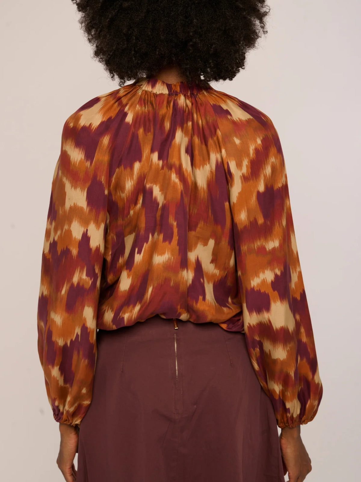 Tate Top in Amber Brush Print