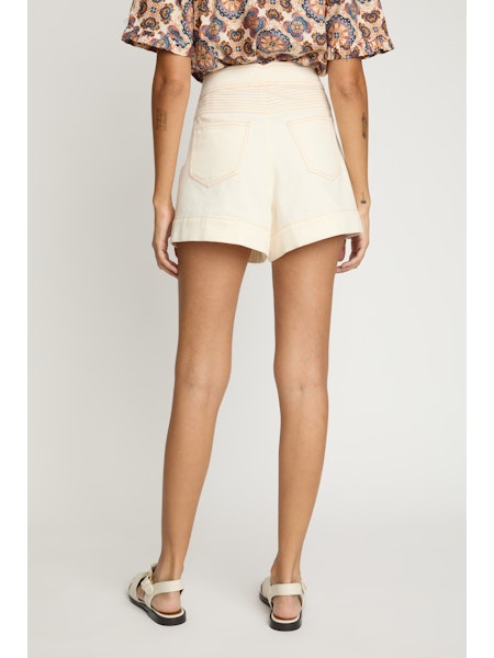ESSIE SHORT - CREAM DENIM TWILL