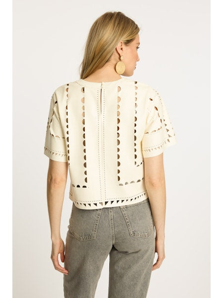 Anisa Top White Vegan Leather