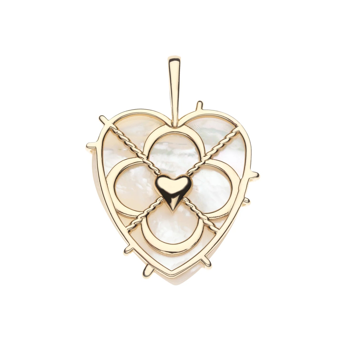 Jane Winn CARRY YOUR HEART Necklace in Mother of Pearl