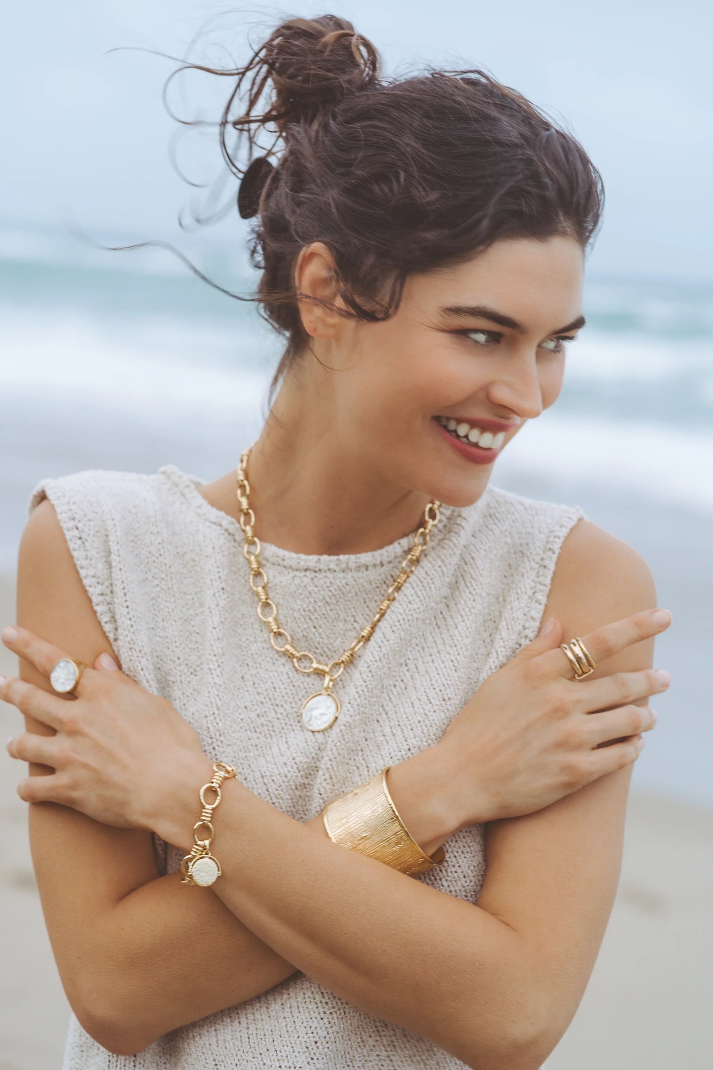 Pegasus Mother of Pearl Coin Charm