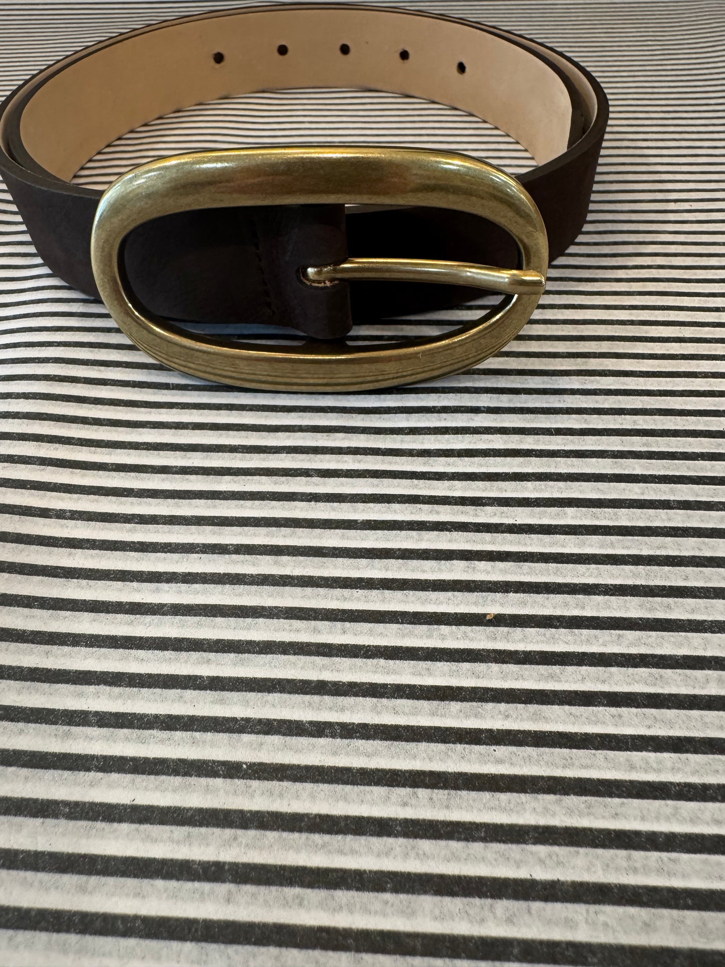 Oval Brass Buckle Belt