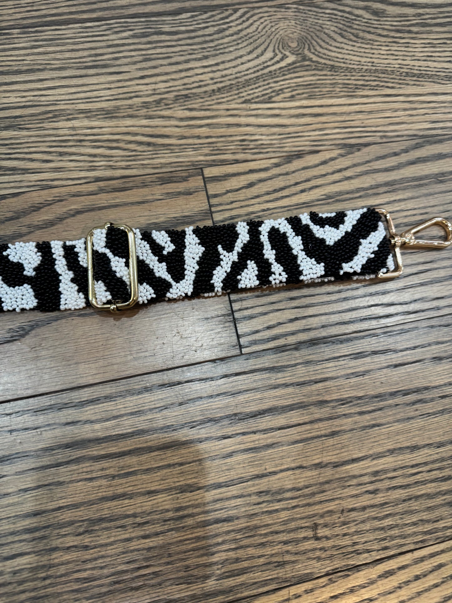 Tiger Stripe Bag Strap - White/Black