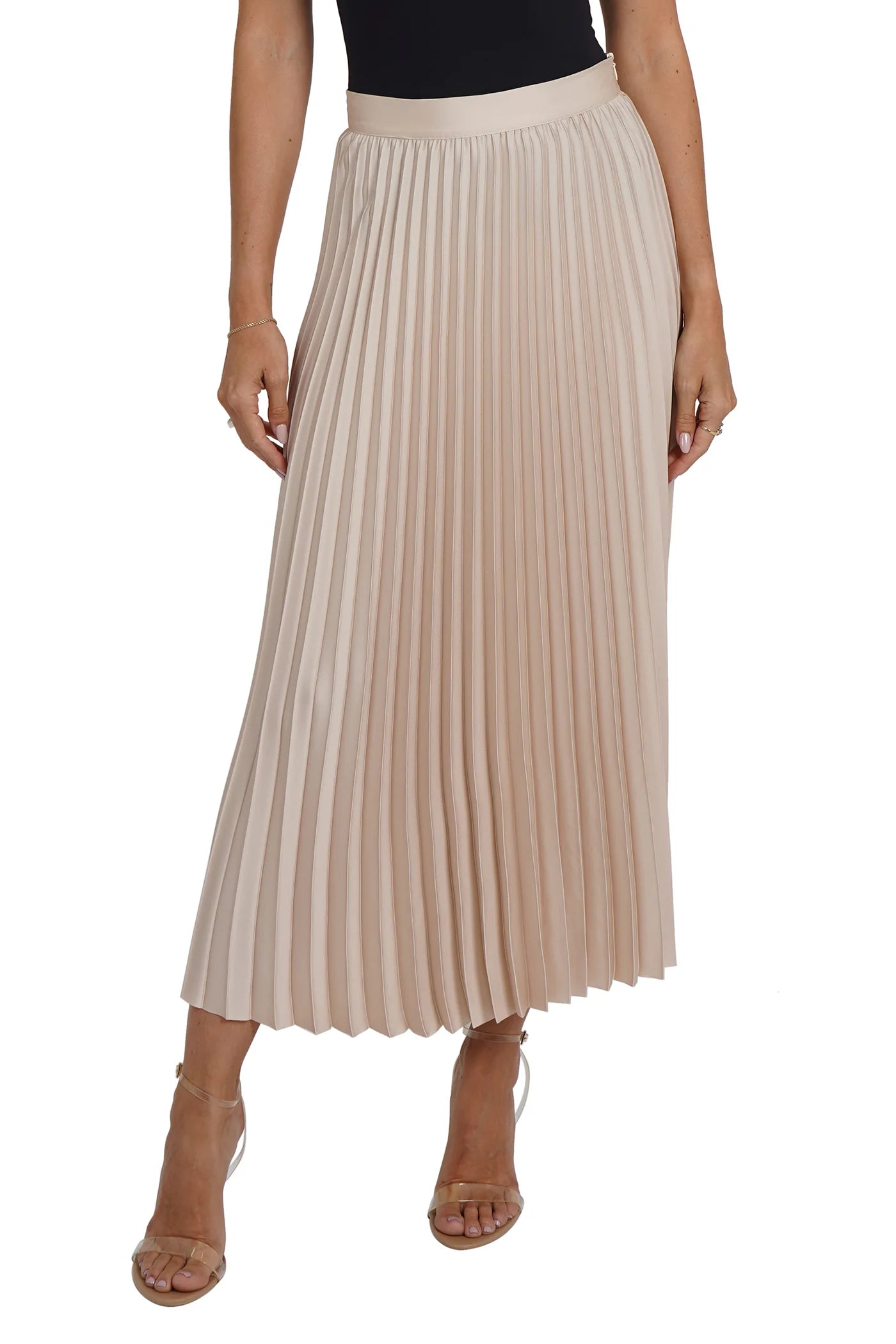 Nessa Pleated Silk Skirt
