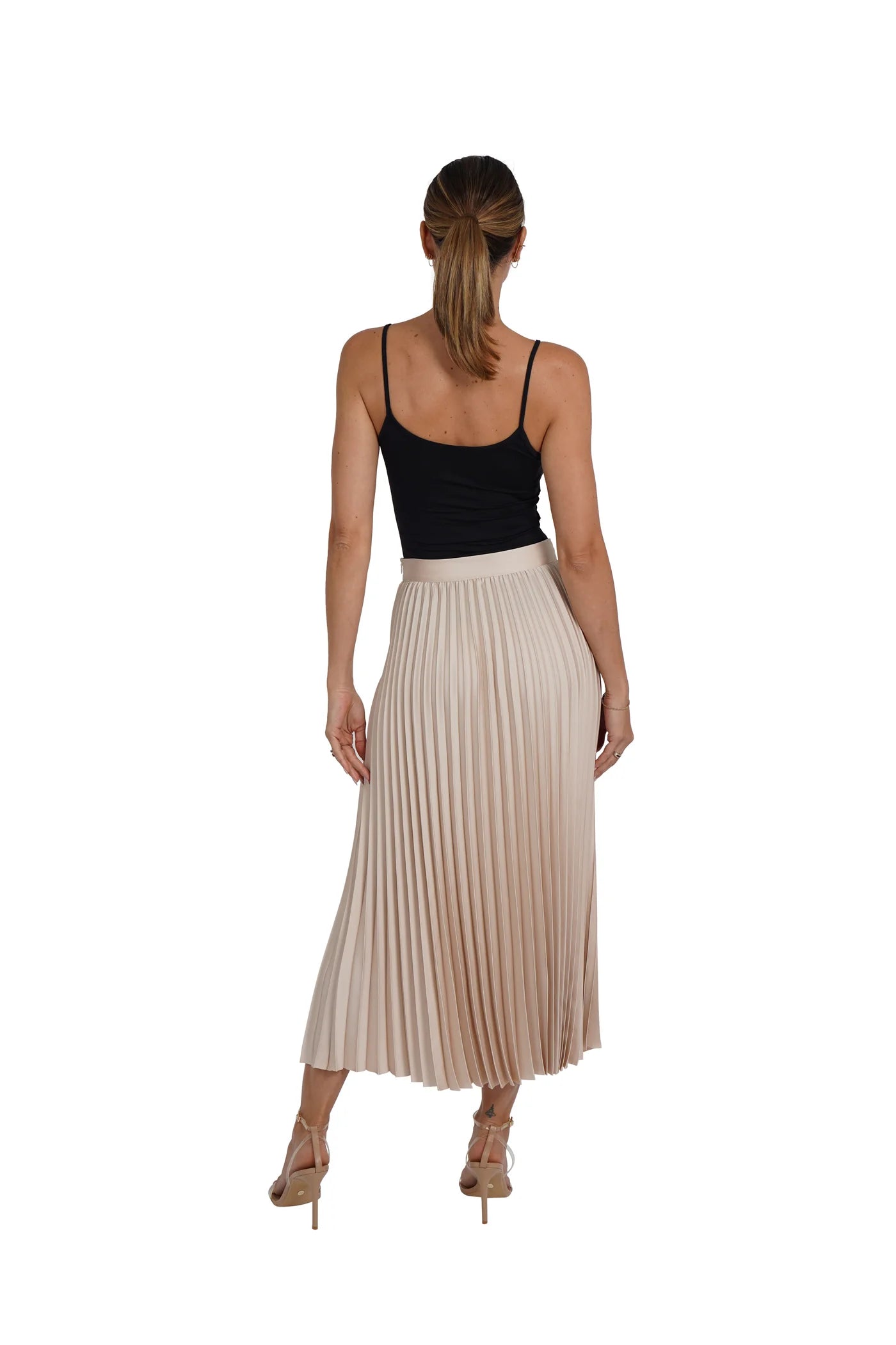 Nessa Pleated Silk Skirt