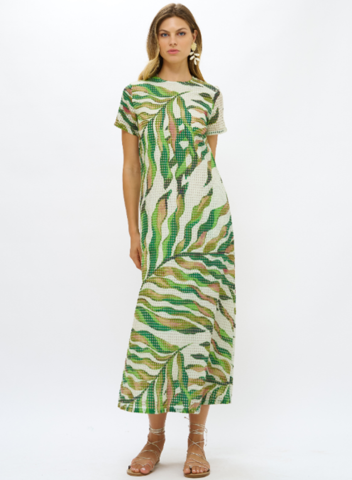Short Sleeve shift Maxi Dress