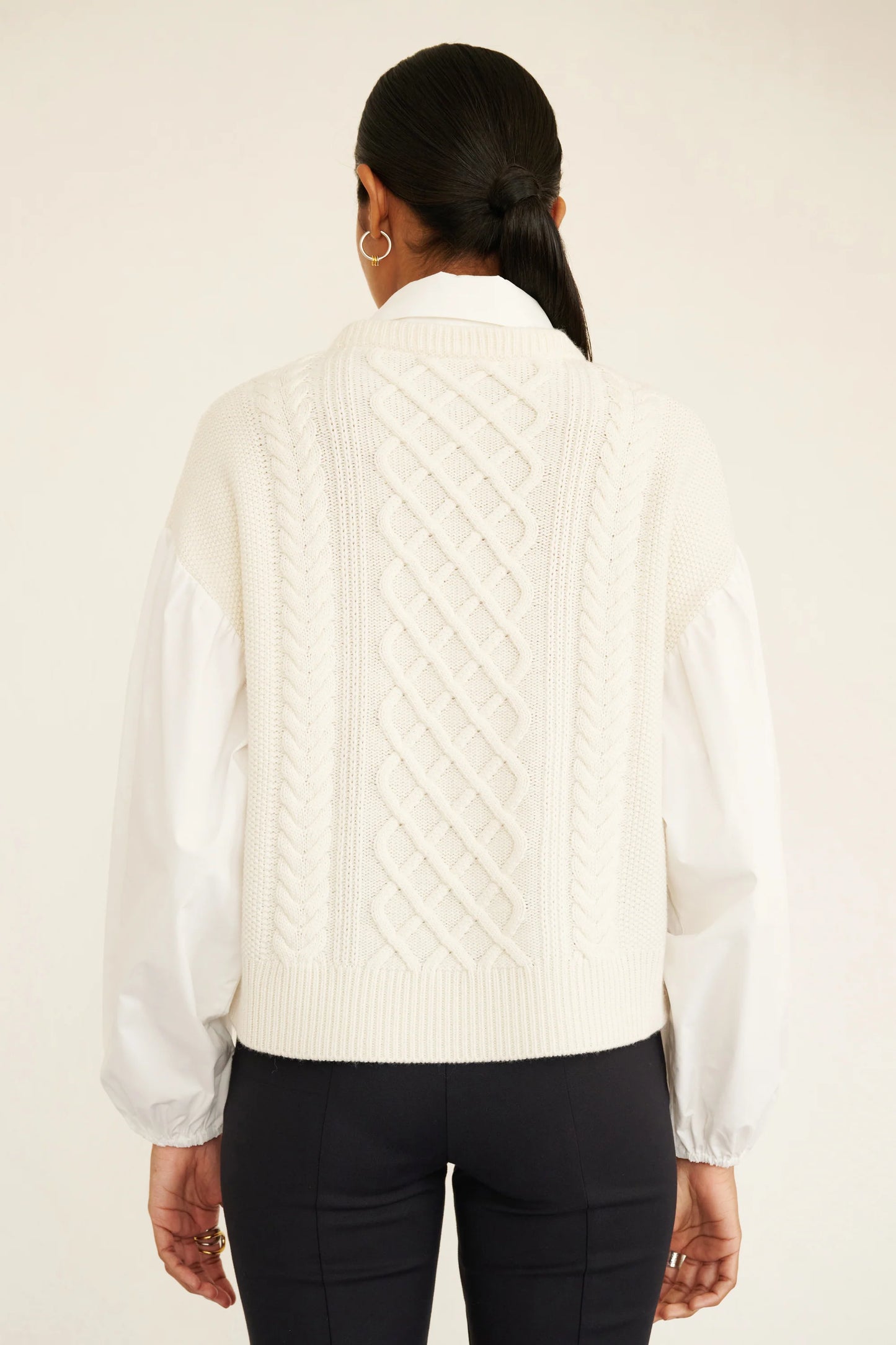 SKYE CABLE SHIRT IVORY