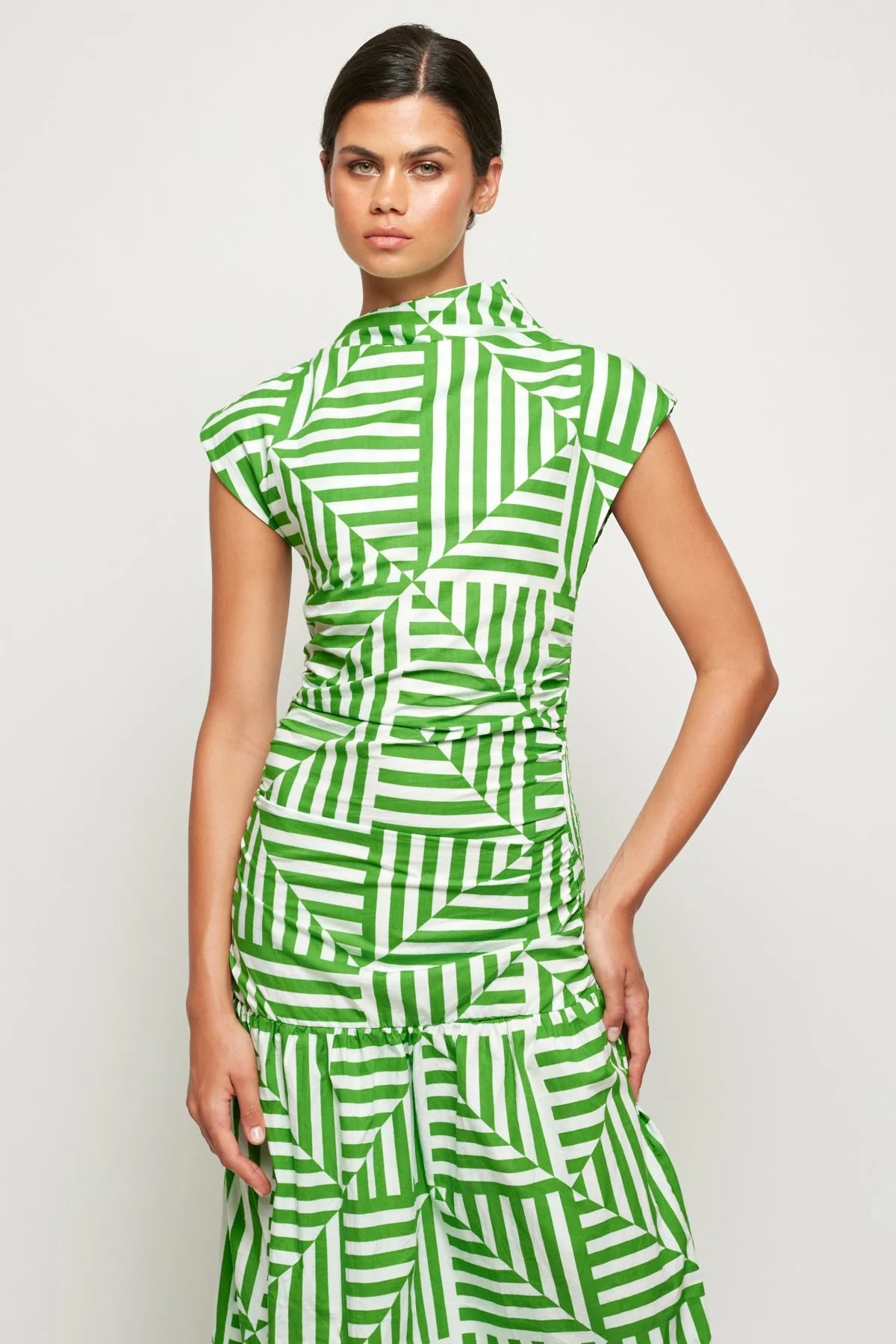 High Neck Cap Sleeve Maxi