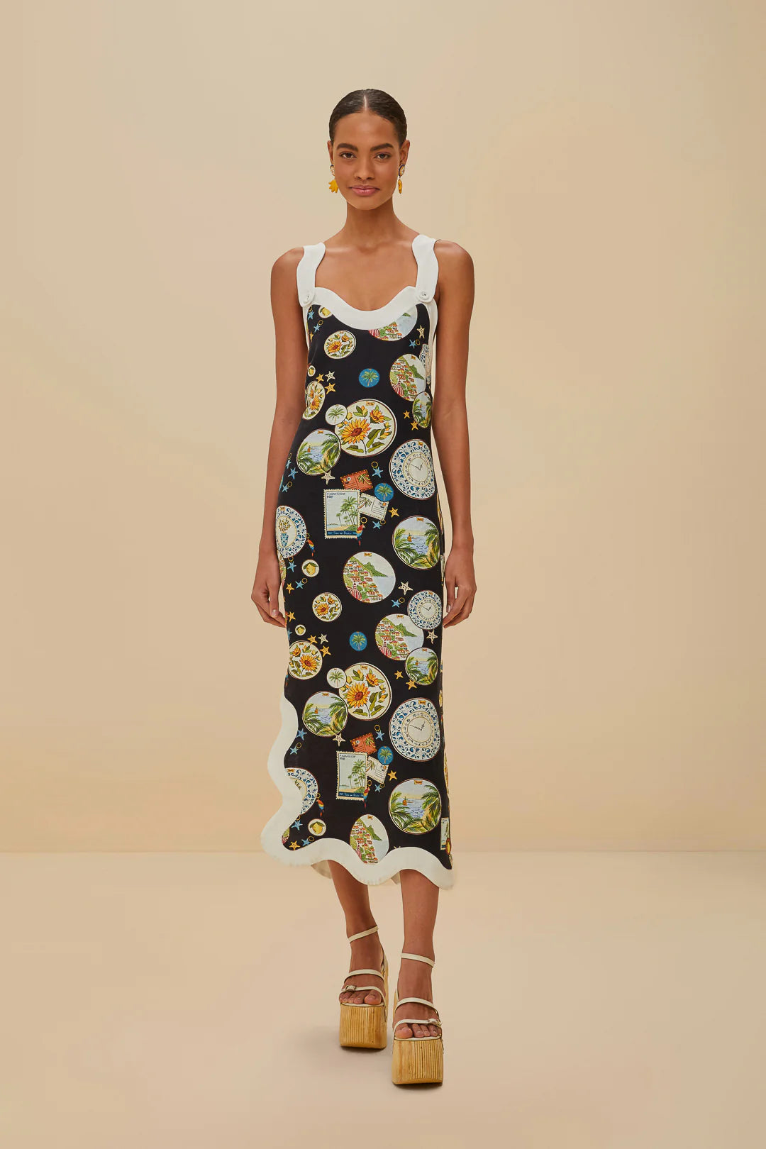 Black Wave Maxi Dress