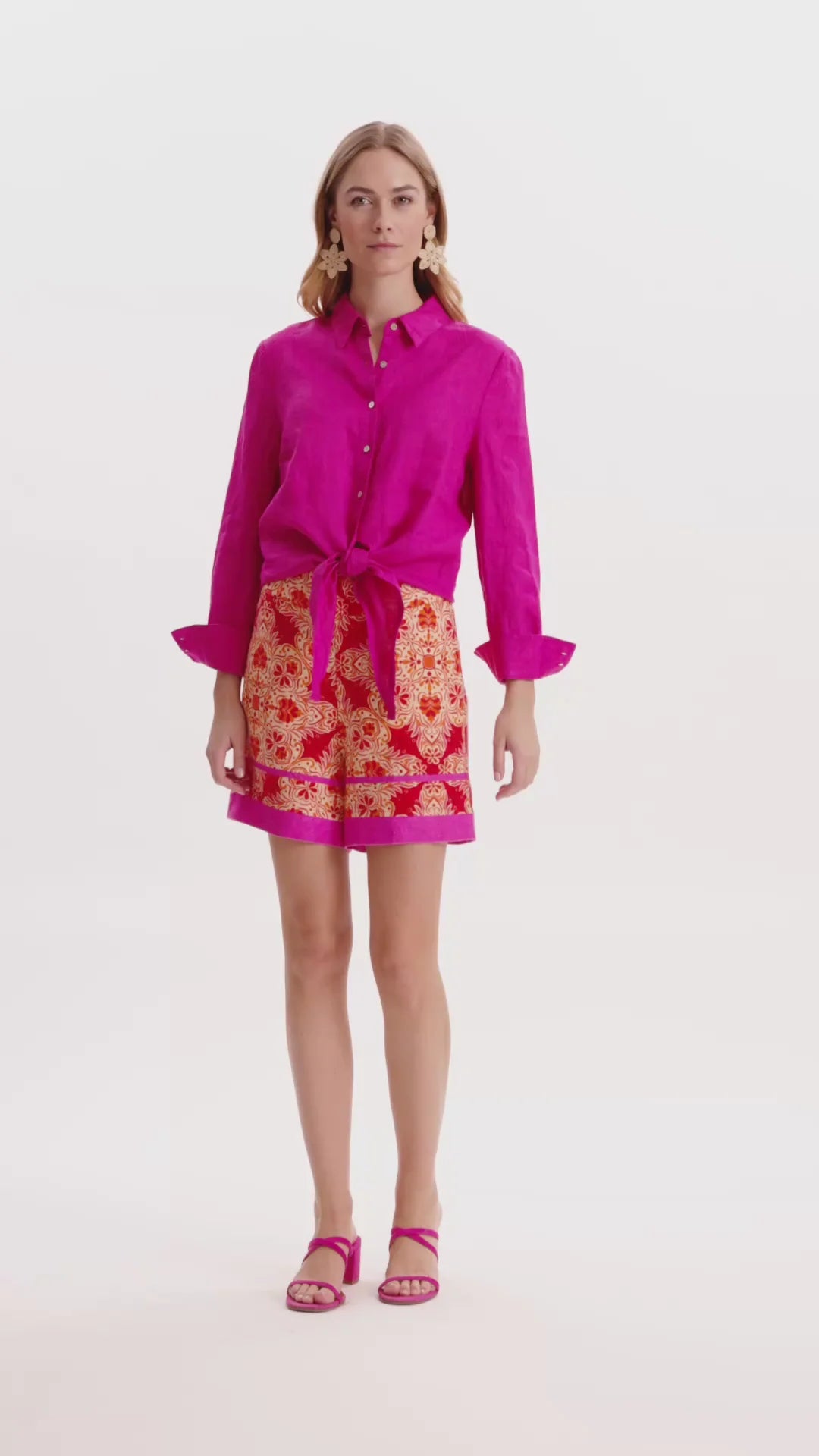 Amara Linen Shirt - Rose Violet