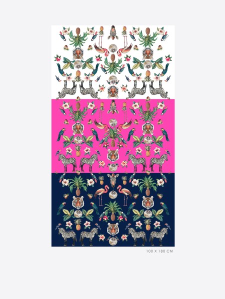 TRICOLOUR TROPICAL ANIMAL PRINT SCARF