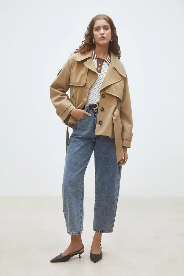 Elliot Jacket -  Belted short trench coat