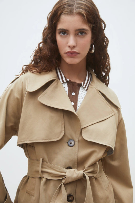 Elliot Jacket -  Belted short trench coat
