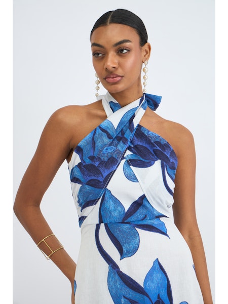 Jules Dress - Lotus Indigo