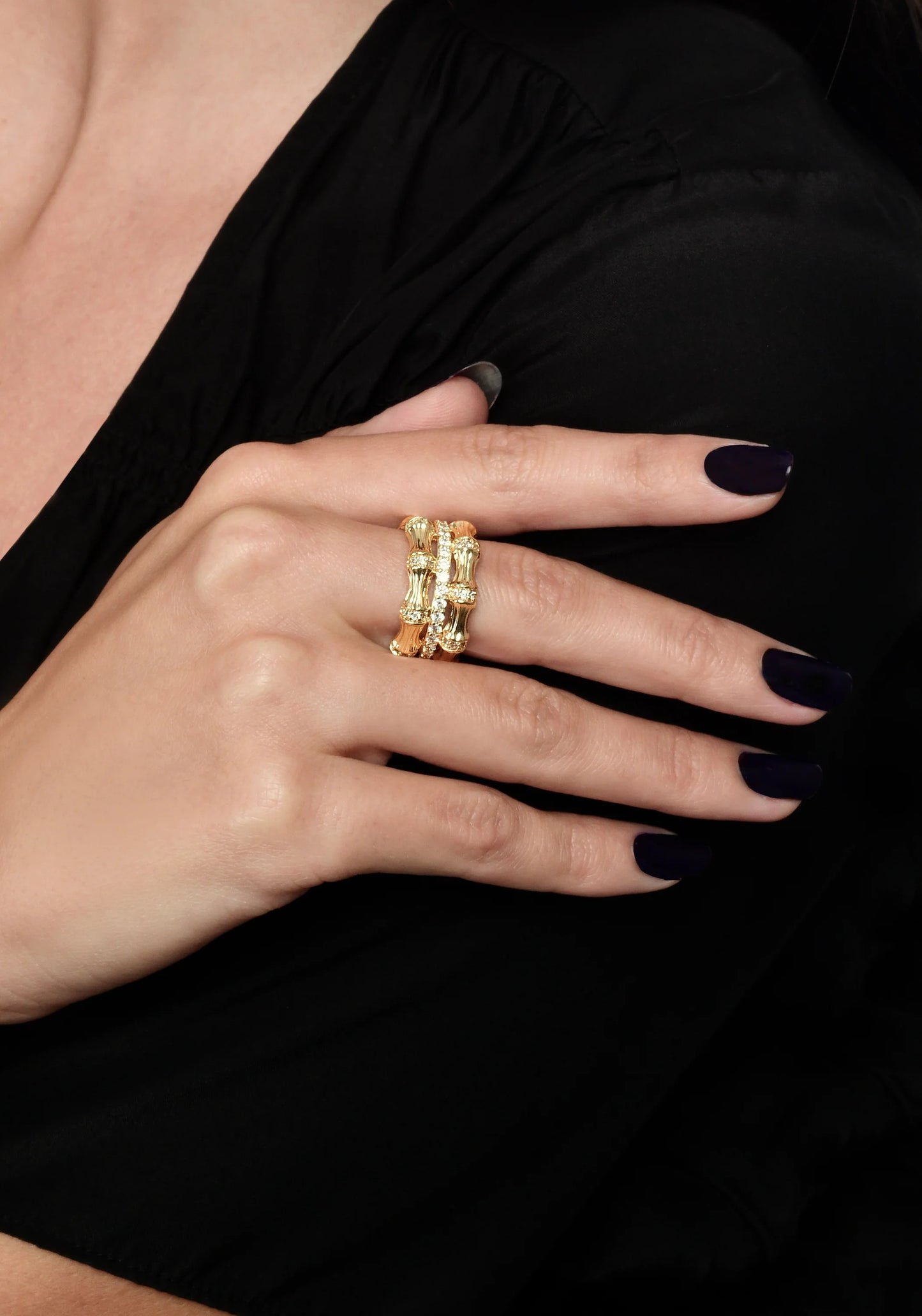Bamboo Stack Ring - size 7