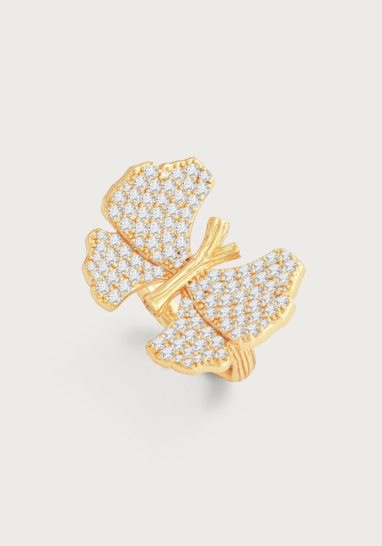 Butterfly White Pavé Ring - size 7