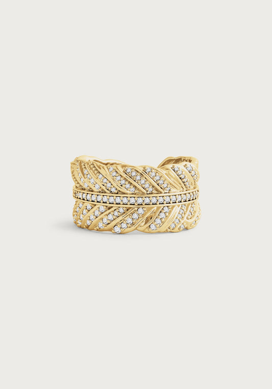 Feather Pave Ring - size 7