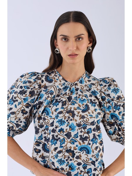 Lilly Top - Last Blooms Blue