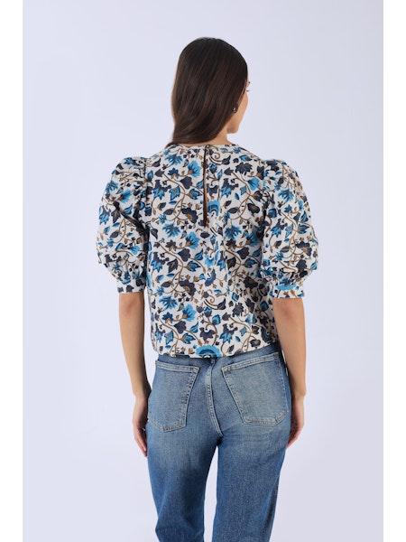 Lilly Top - Last Blooms Blue