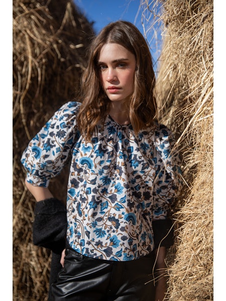 Lilly Top - Last Blooms Blue