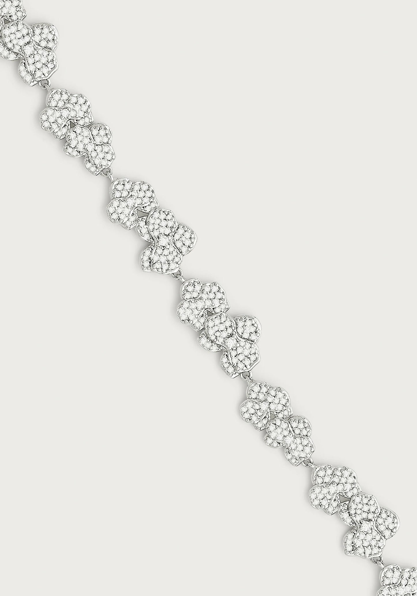 Orchid White Pavé Tennis Bracelet, Silver