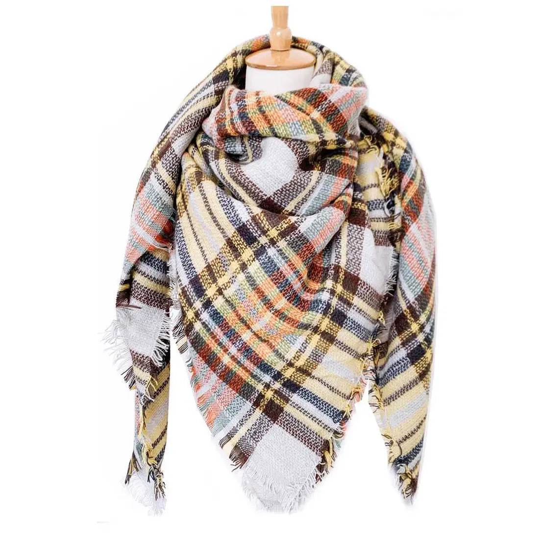 Mix Plaid Large Blanket Scarf