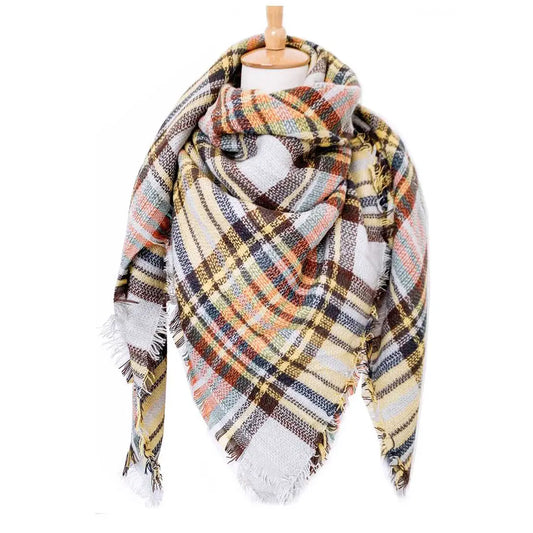 Mix Plaid Large Blanket Scarf