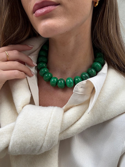 Joan Semi Precious Necklace - Green