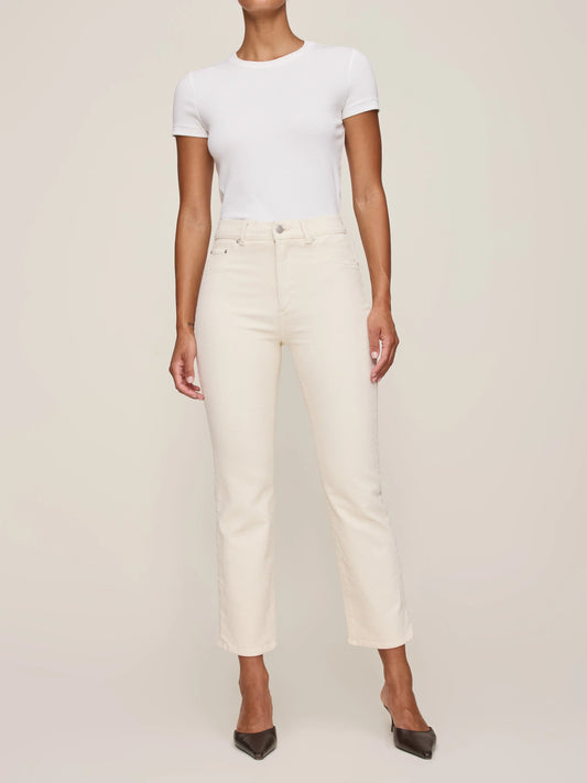Patti Straight High Rise Ankle Jeans - Manilla Corduroy