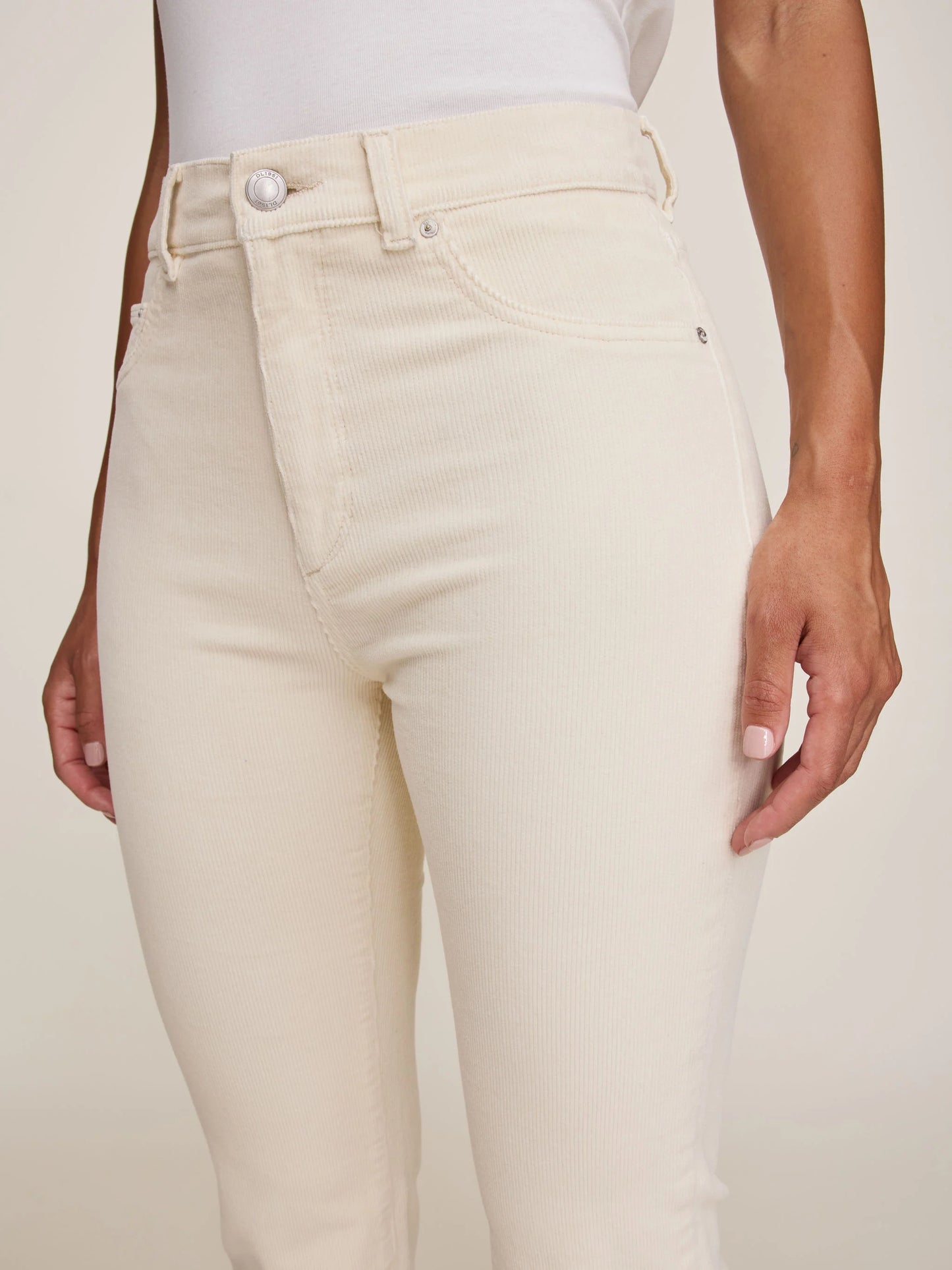 Patti Straight High Rise Ankle Jeans - Manilla Corduroy