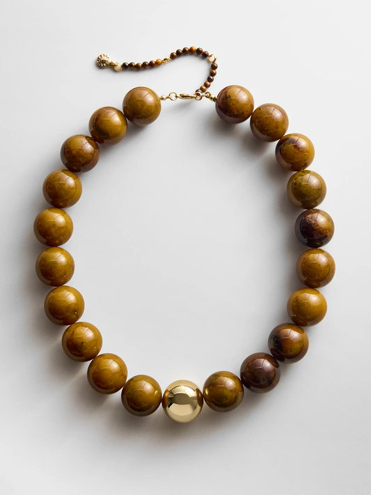 Jane Beaded Necklace - Tiger's Eye