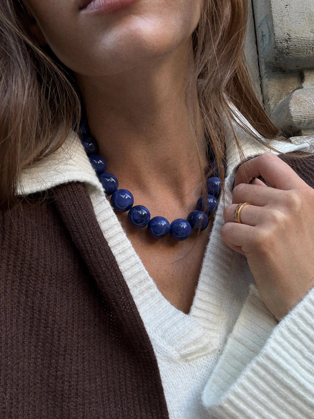 Jane Beaded Necklace - Lapis