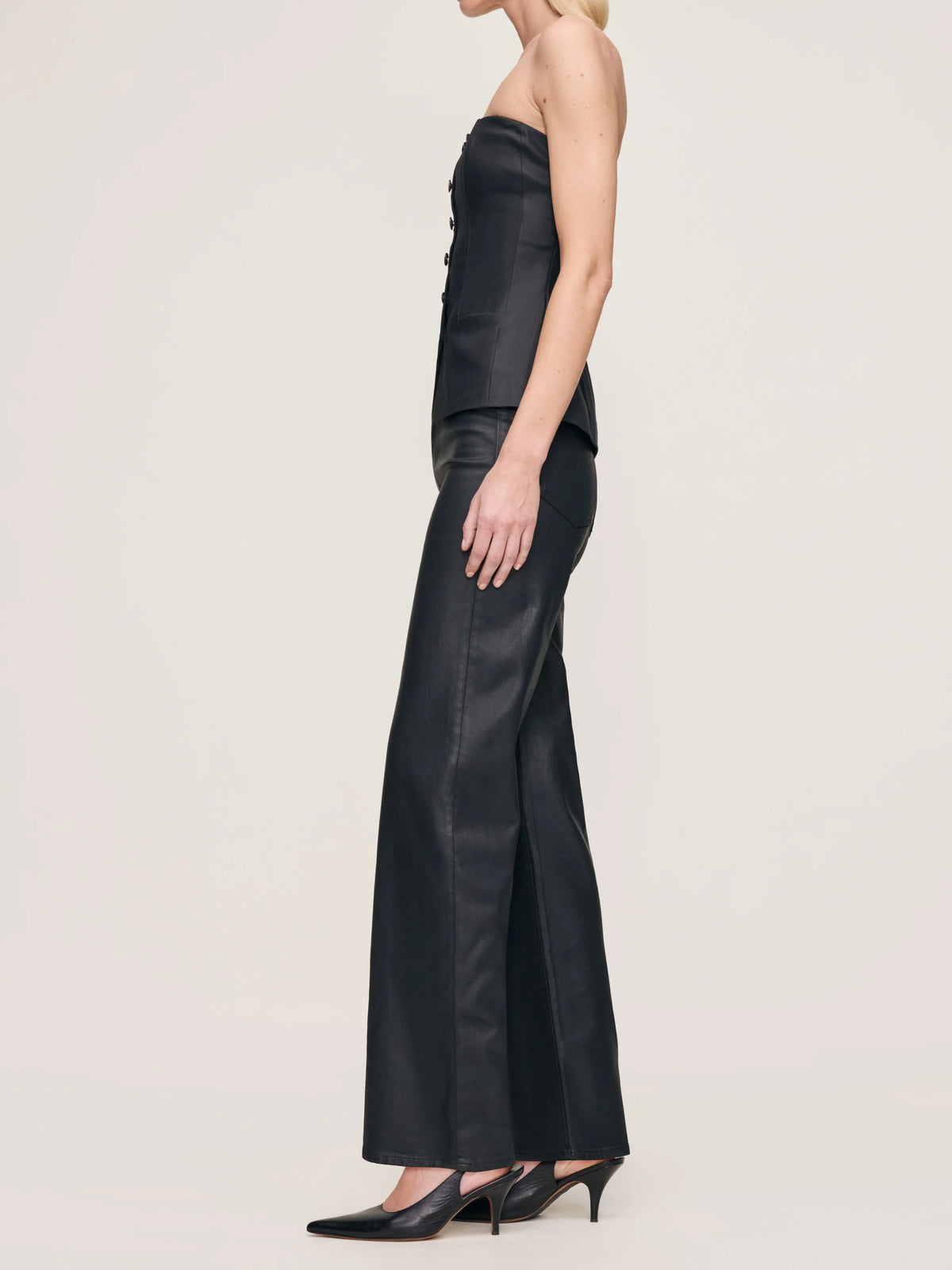 Karmine Wide Leg Black Coated