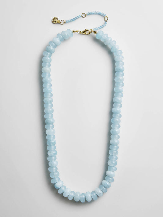 Joyce Semi-Precious Beaded Necklace - Blue Lace Agate
