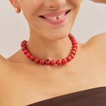 Mini Jane Beaded Necklace - Red