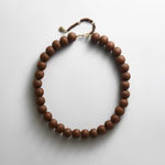 Mini Jane Beaded Necklace - Dk Wood