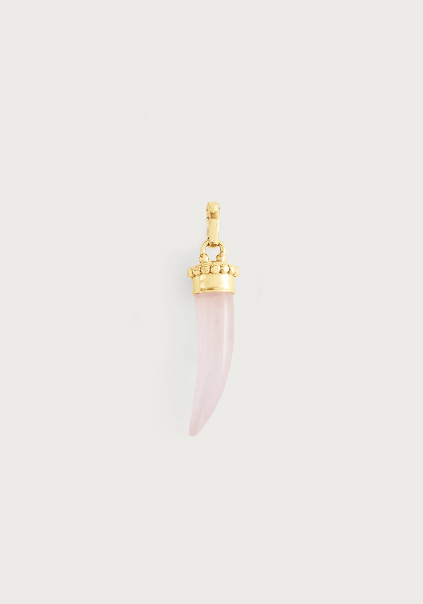 Milos Stone Horn Charm, Rose Quartz