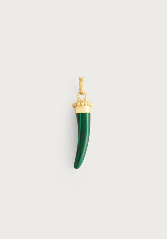 Milos Stone Horn Charm, Malachite
