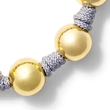 The Gold Ball + Pearl Knotting Bracelet