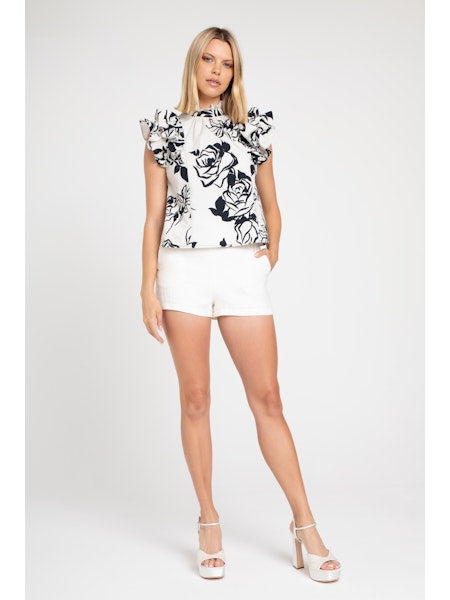 Renata Top in Black/White