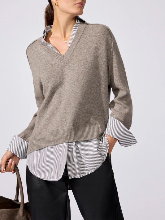 V-Neck Layered Pullover
