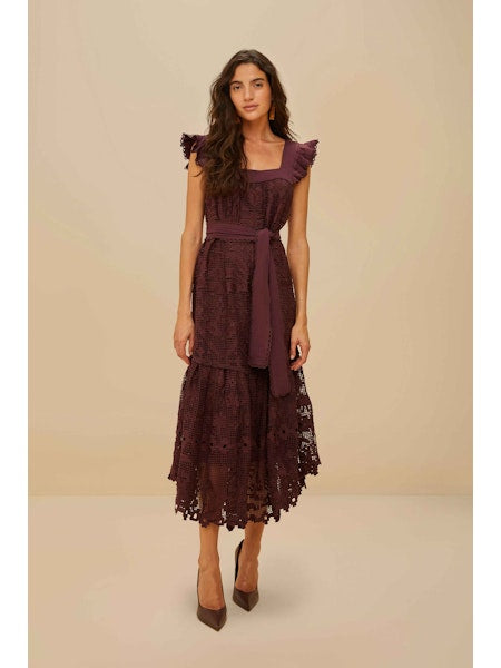 Pineapple Guipure Brown Dress