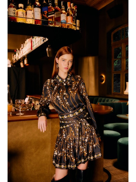 Garden Silhouette Black Mini Skirt