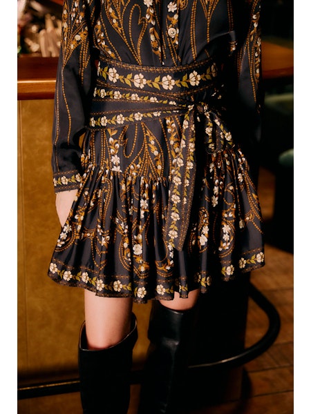 Garden Silhouette Black Mini Skirt