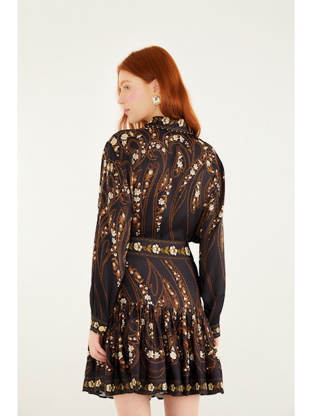 Garden Silhouette Black Mini Skirt